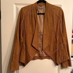 VINCE - Suede Open Front Jacket in Cognac - Size Small